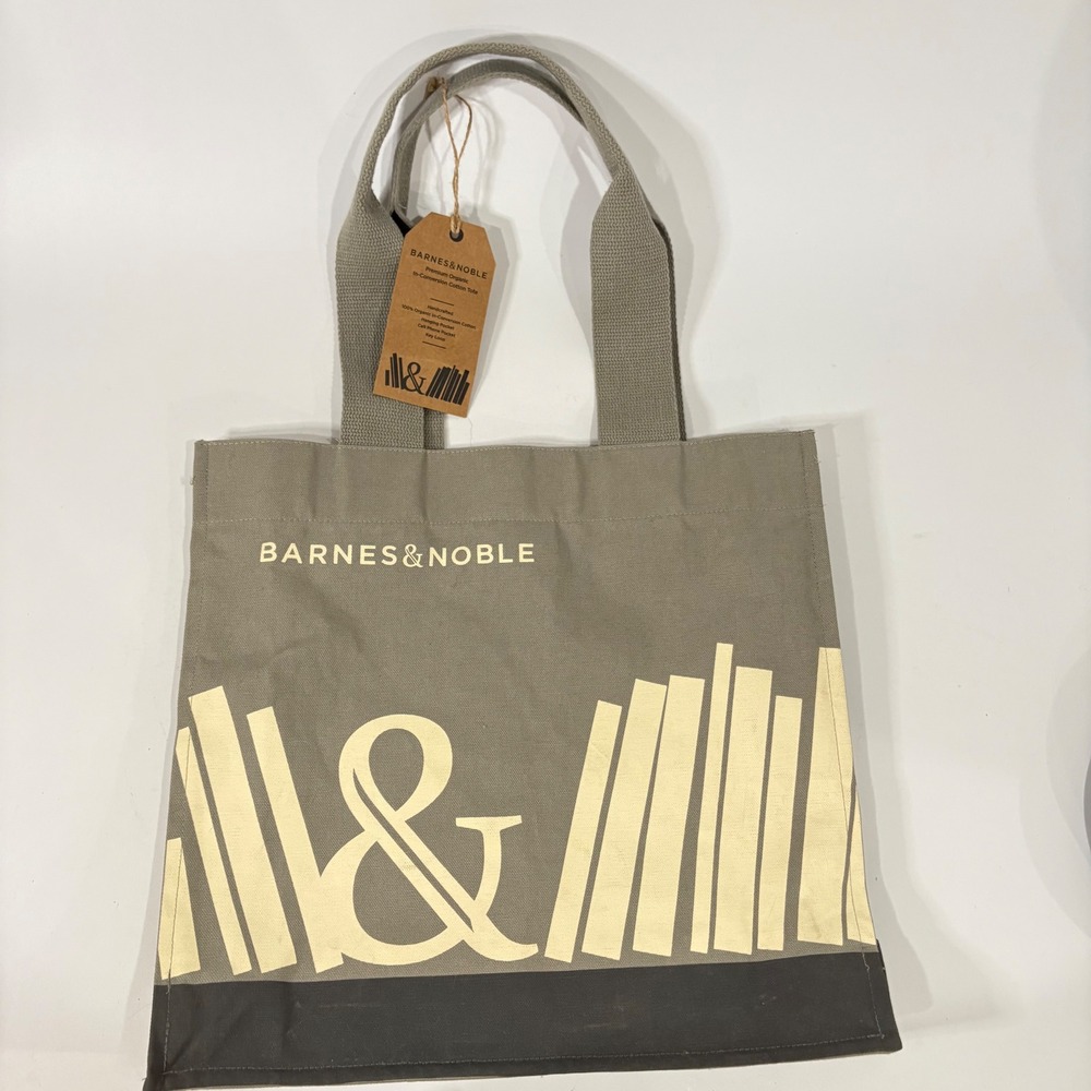 Barnes & Noble Premium Organic Cotton Tote Bag Handcrafted Book Bag NWT